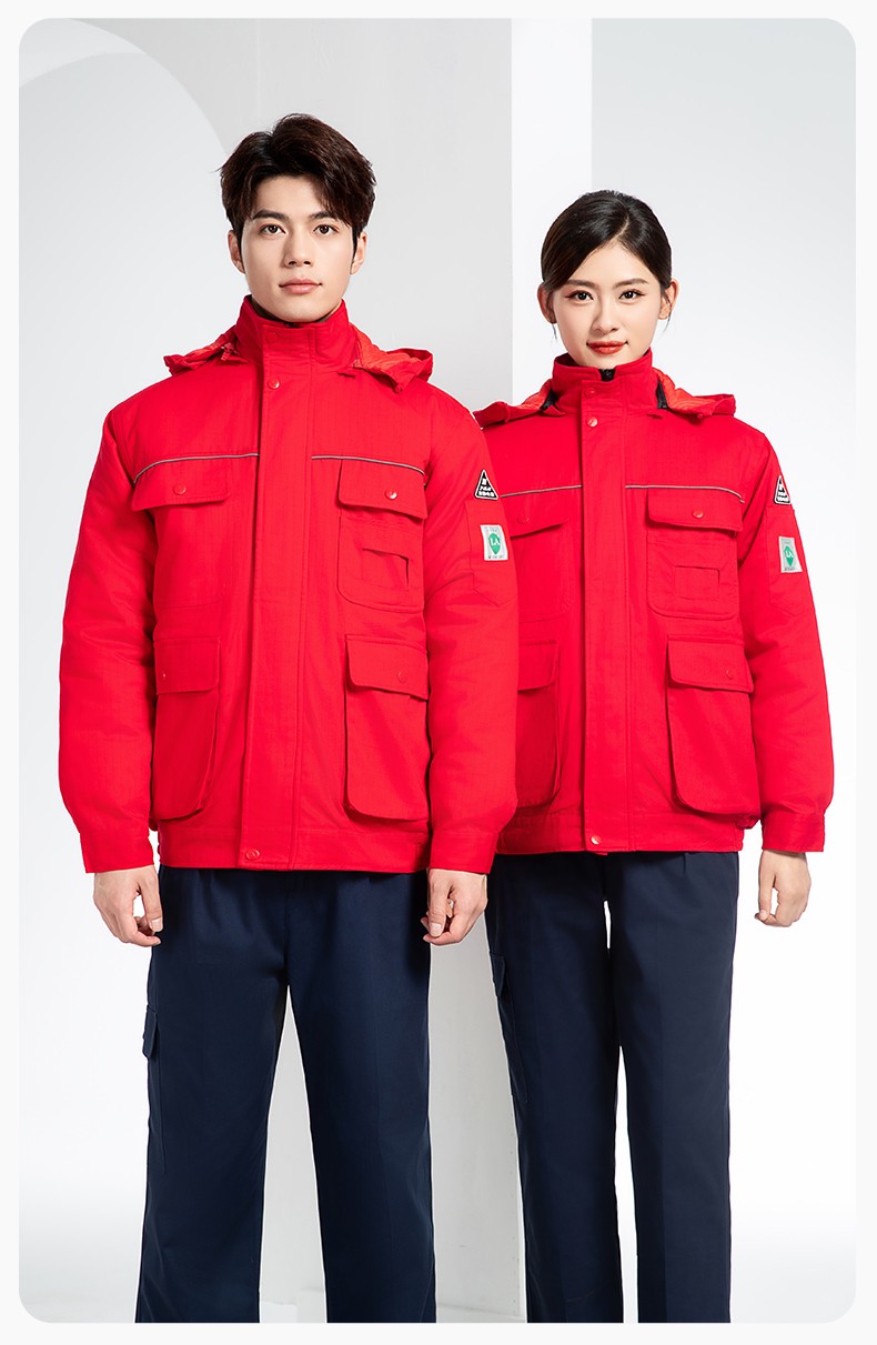FJD8899Z 冬季纯棉防静电工作服棉服定制冷库加厚保暖化工厂棉衣劳保服棉袄(图14)